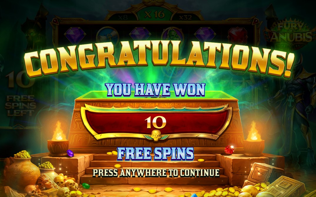 Free Spins-läget med 10 spins och startmultiplikator