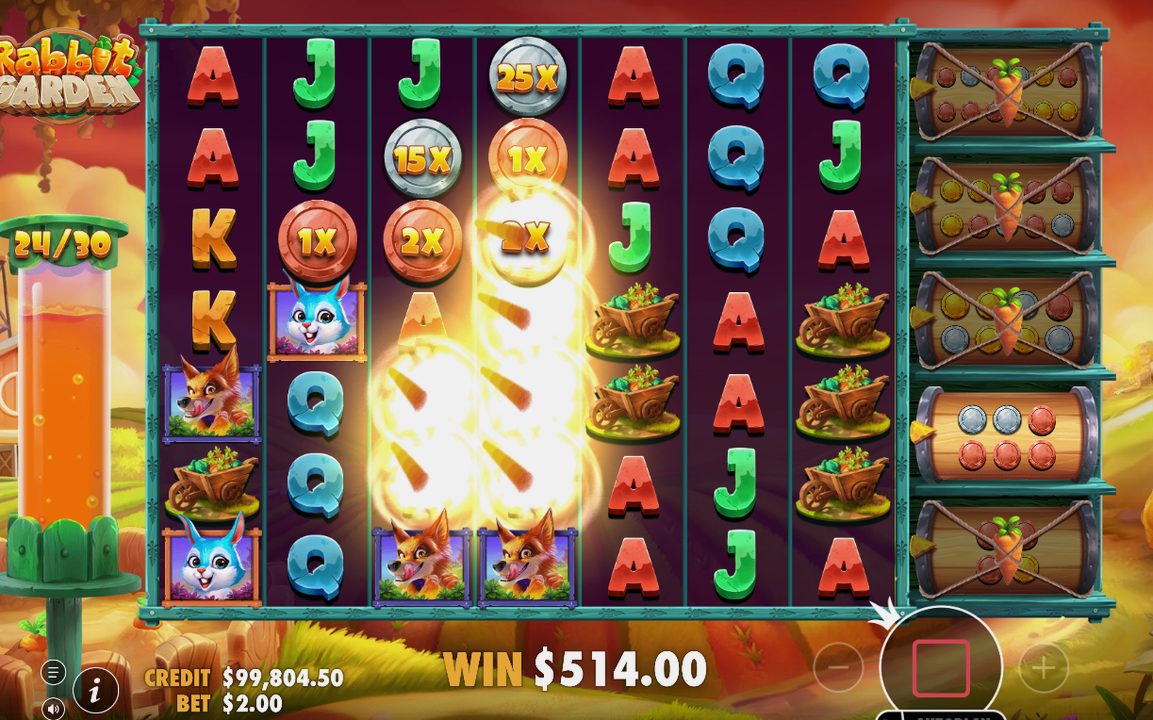 Free spins-läget med poängmätaren och nivån